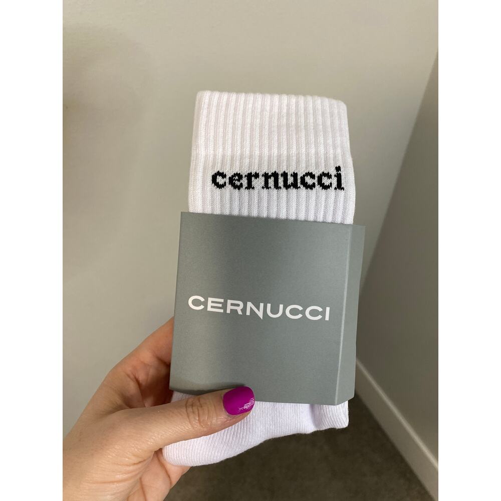 NWT‎ Cernucci Logo Crew Socks Streetwear Athletic Socks, OS